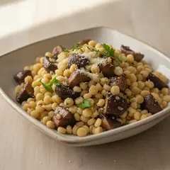 Fregola con funghi portobello