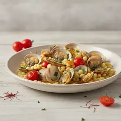 Fregola con vongole e pomodorini