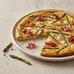 Frittata con asparagi selvatici e speck