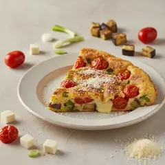 Frittata di melanzane e pomodorini