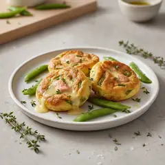 Frittatine di salmone al timo e taccole