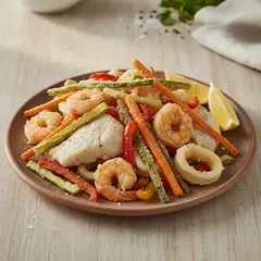 Fritto misto di pesce e verdure