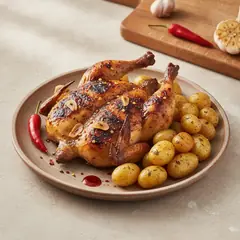 Galletto alla diavola con patate