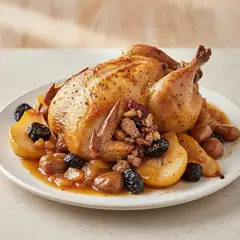 Galletto ripieno in salsa di frutta