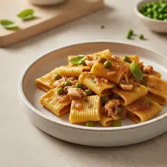 Garganelli al ragù di seppioline e piselli