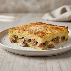 Gattò di patate con salsiccia e funghi