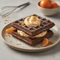 Gaufre al cacao con crema al mandarino