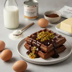 Gaufres al cioccolato e frutto della passione