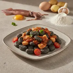 Gnocchetti al nero di seppia con ragù di seppie