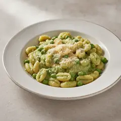 Gnocchetti con crema di piselli