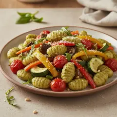 Gnocchetti con pesto di rucola e verdure estive