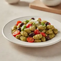 Gnocchetti integrali al pesto e pomodorini