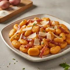 Gnocchi alla paprika con speck e Grana Padano