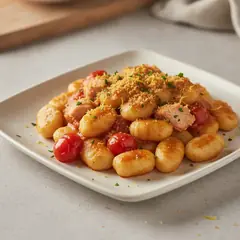 Gnocchi con ragù di scorfano e bottarga