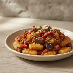 Gnocchi con ragù ubriaco di verdure