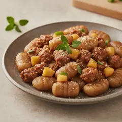 Gnocchi con salsiccia e mele