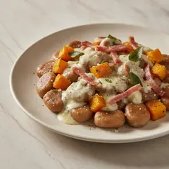 Gnocchi di castagne con zucca e speck
