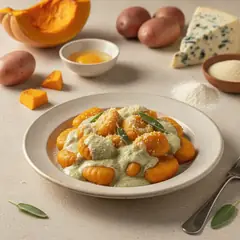 Gnocchi di zucca con crema di gorgonzola