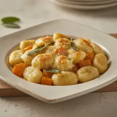 Gnocchi gratinati con zucca e toma