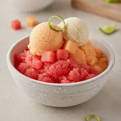 Granita bicolore con finto gelato fresca e semplice