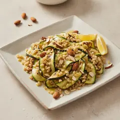 Insalata di farro con zucchine grigliate e mandorle