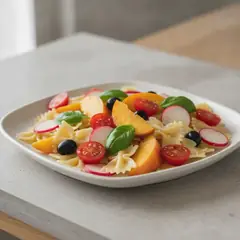 Insalata di pasta con le pesche