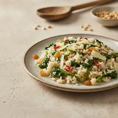 Insalata di riso invernale con cime di rapa e Ragusano