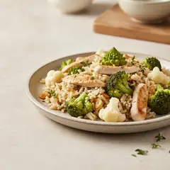Insalata di riso tiepida ai tre broccoli