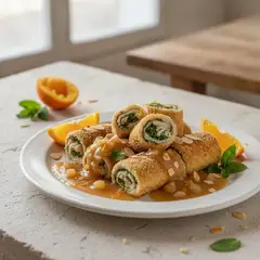 Involtini di pesce spada con salsa alle mele