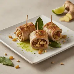 Involtini di spada a beccafico con lime e zenzero