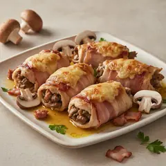 Involtini di tacchino ripieni con funghi Champignon