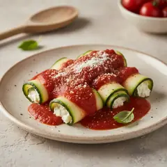 Involtini di zucchine al sugo