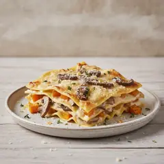 Lasagne ai porcini, zucca e gorgonzola