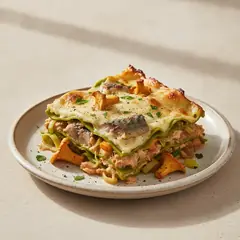 Lasagne al ragù di sgombro e funghi