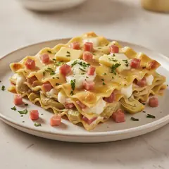 Lasagne con carciofi e pancetta