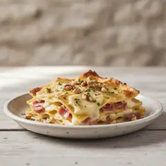 Lasagne taleggio, speck e noci