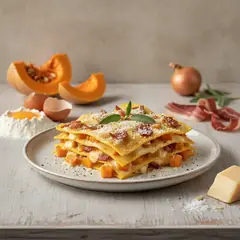 Lasagne zucca e speck