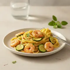 Linguine gamberetti, zucchine e zafferano