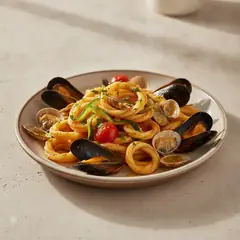 Lorighittas con sugo ai frutti di mare