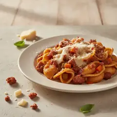 Lumaconi con salsiccia e scamorza