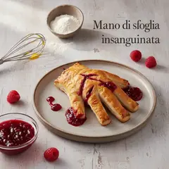 Mano di sfoglia insanguinata