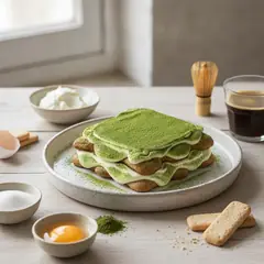 Matcha tiramisù con Pavesini