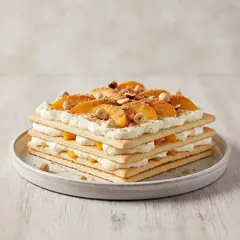 Mattonella panna e pesche con Pavesini