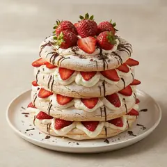 Meringata pasquale con fragole e cioccolato