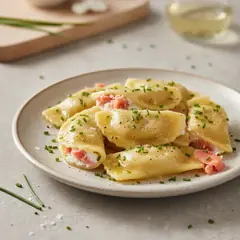 Mezzelune al salmone ed erba cipollina