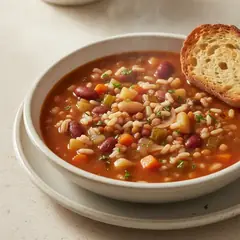 Minestra di riso con legumi