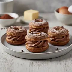 Mini Paris-Brest al cacao con crema al cioccolato