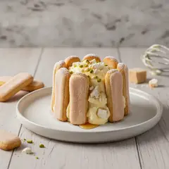 Mini charlotte di Pavesini con semifreddo al torrone