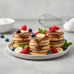 Mini pancake con Nutella® e frutta