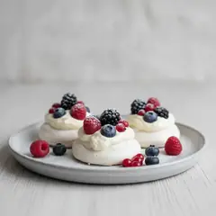 Mini pavlove ai frutti di bosco
